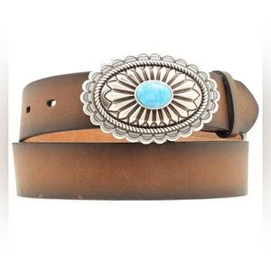 ARIAT LUCINDA WOMEN'S SILVER AND TURQUOISE BELT - size L